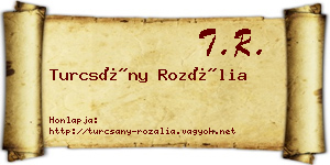 Turcsány Rozália névjegykártya