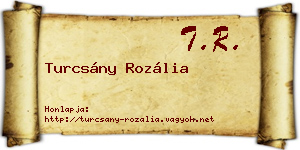 Turcsány Rozália névjegykártya
